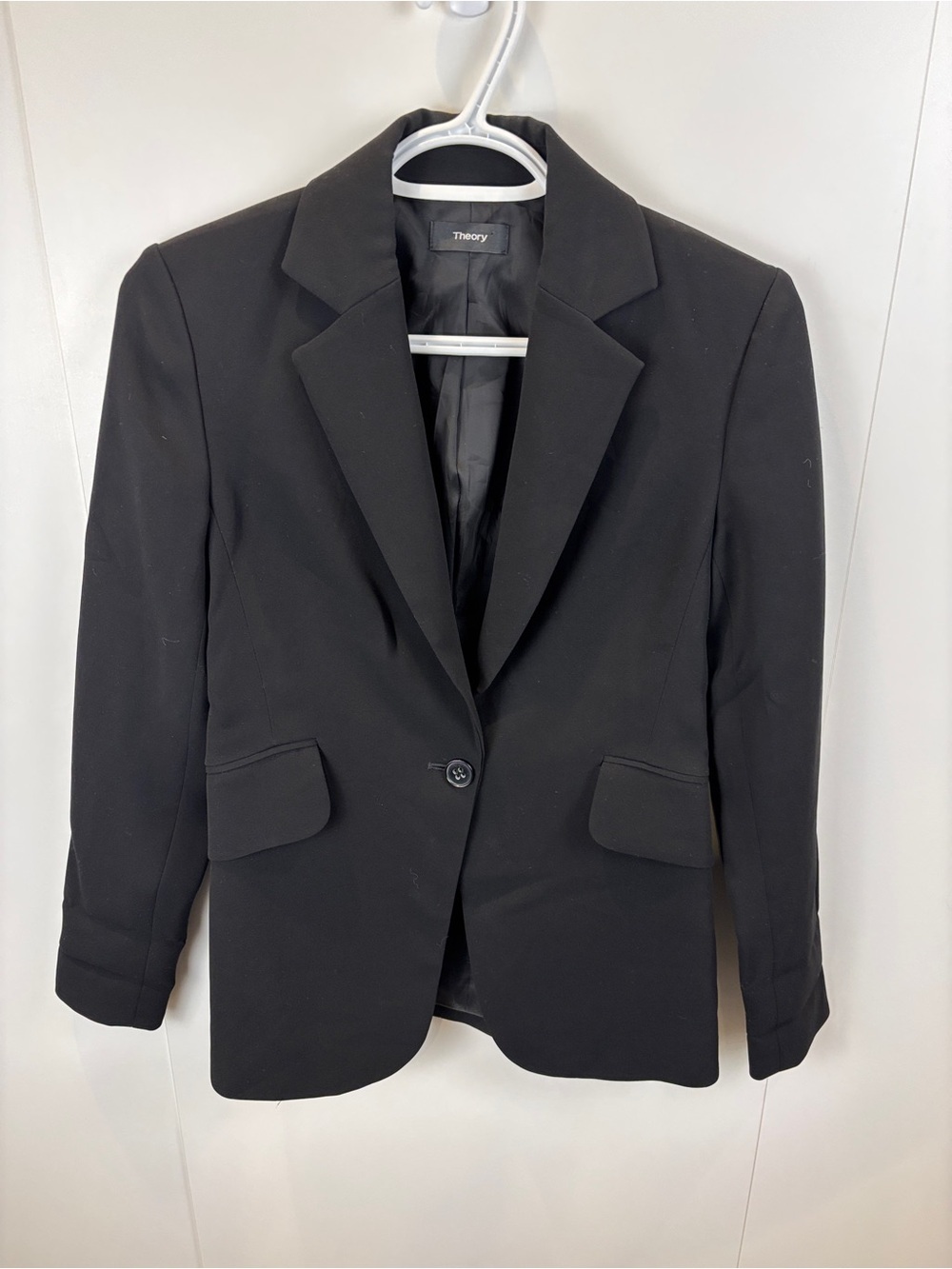 Theory Black Blazer Women's 00 Stretch Classic Office Single Breasted Jacket